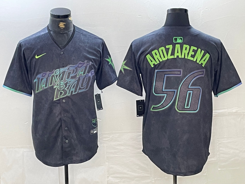 Men's Tampa Bay Rays Randy Arozarena #56 Charcoal 2024 City Connect Limited Jersey